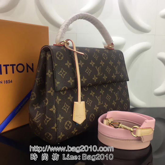 路易威登LV頂級原單M42735粉 CLUNY 商務手袋可手提斜跨 YDH1385
